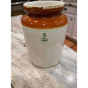 Vintage Ceramic Stoneware Crock two-toned